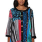 La Cera Black Patchwork Top