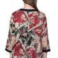 La Cera Black and Red Patchwork Top