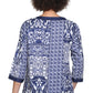 La Cera Navy Patchwork Top - La Cera