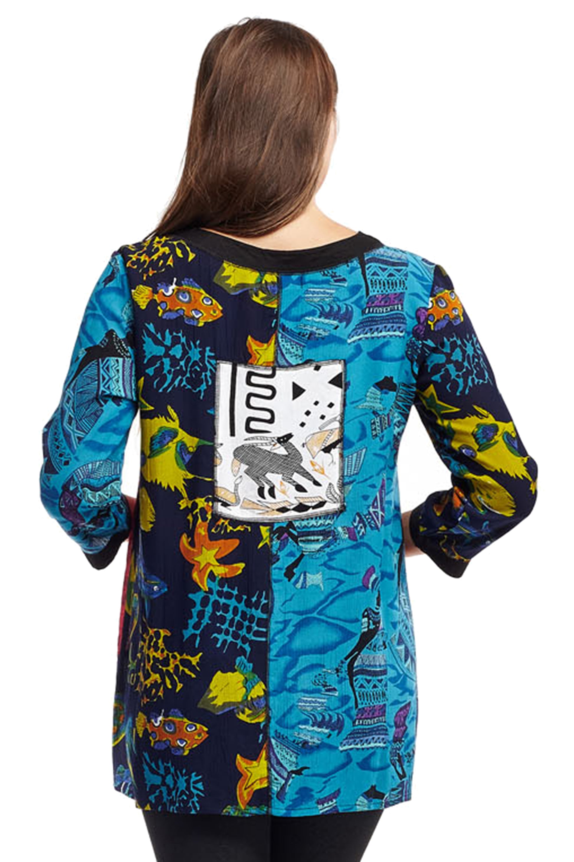 La Cera Red Patchwork Top - La Cera