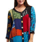 La Cera Red Patchwork Top - La Cera