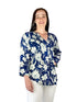 Pleat Front Printed Rayon Top - La Cera