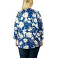 Pleat Front Printed Rayon Top - Plus Size