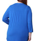 La Cera Plus Size Pleat Front Rayon Solid Tunic
