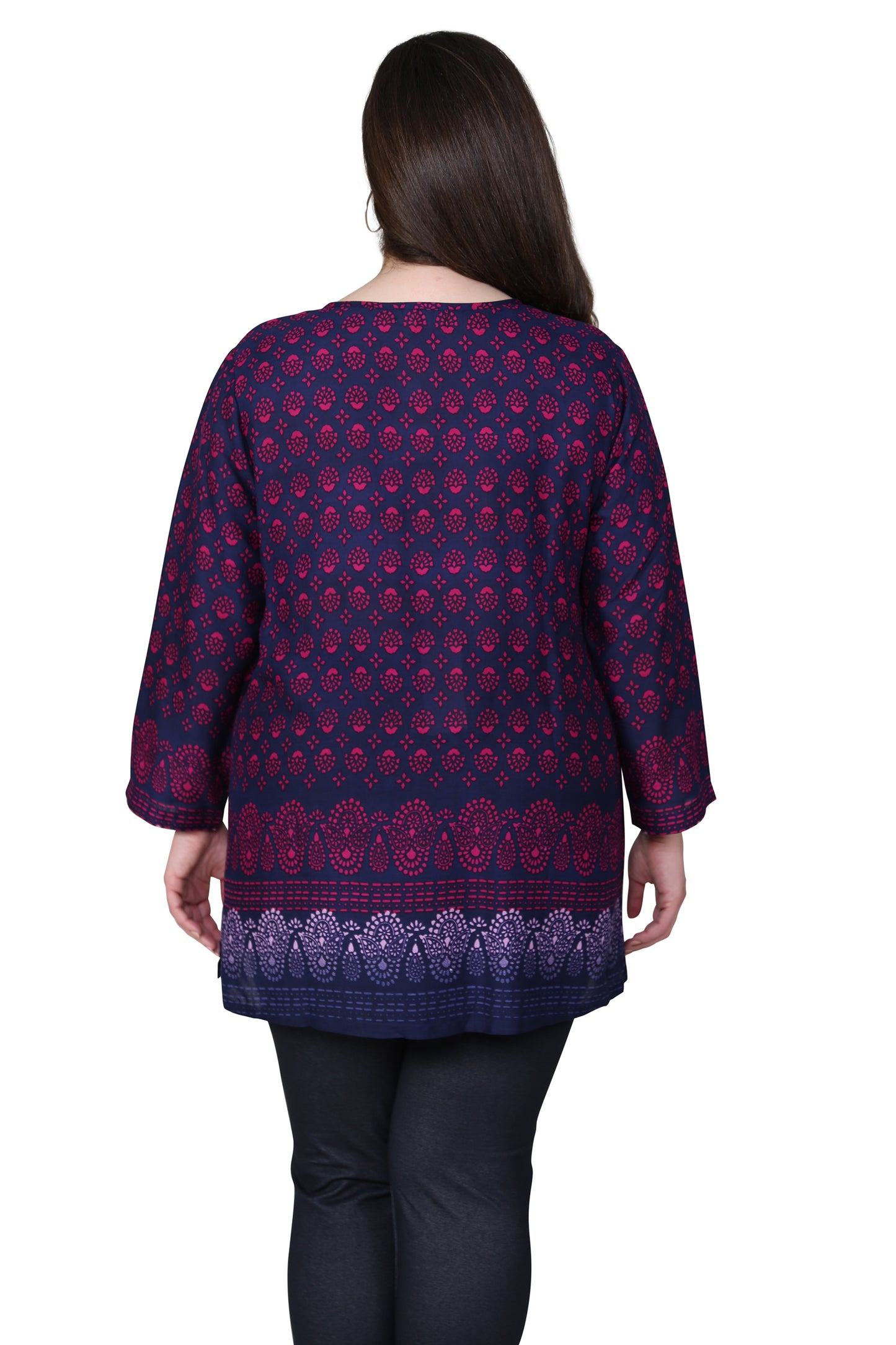Plus Size Rayon Print Tunic