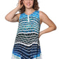 Abstract Printed Sleeveless A-Line Top