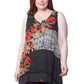 Printed Sleeveless A-Line Top - Plus Size