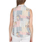 Printed Rayon Sleeveless Button Front Top