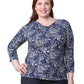 Plus Size La Cera Lucerne Floral Cowl Neck Top