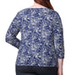 Plus Size La Cera Lucerne Floral Cowl Neck Top
