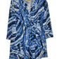 Plus Size La Cera Pleat Front Printed Tunic Tie-Dye Blue