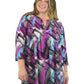 La Cera Pleat Front Geometric Printed Tunic - Plus Size - La Cera