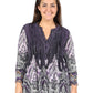 Plus Size La Cera Empire Paisley Print Tunic