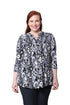 Plus Size La Cera Midnight Blooms Print Tunic - La Cera