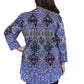 Plus Size La Cera Pleat Front Printed Tunic Blue Multi - La Cera