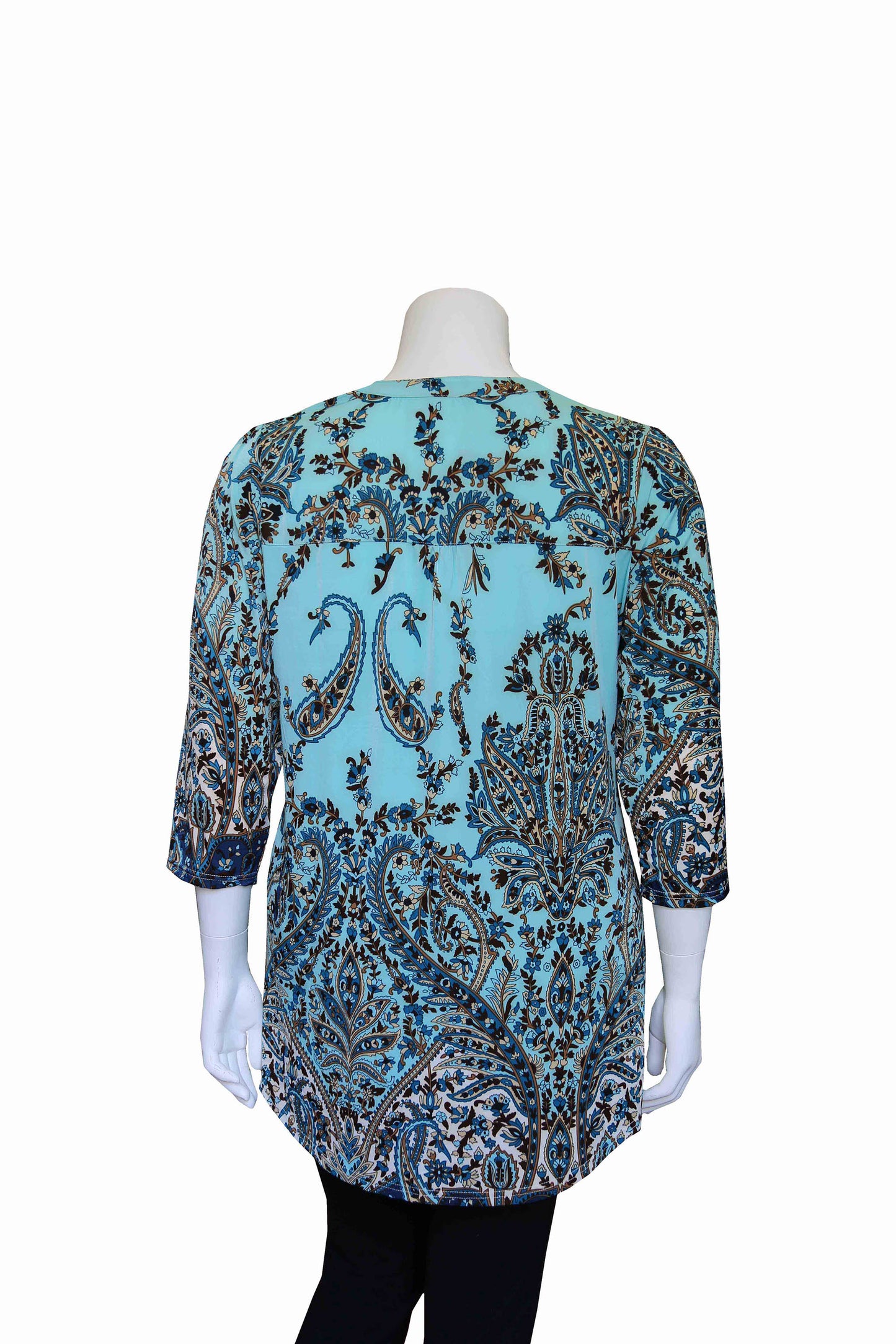 Plus Size La Cera Pleat Front Paisley Tunic