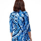 Plus Size La Cera Pleat Front Printed Tunic Tie-Dye Blue
