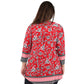 Plus Size La Cera Pleat Front Printed Tunic With Border Print