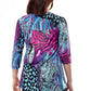 La Cera Pleat Front Printed Tunic Purple - La Cera