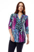 La Cera Pleat Front Printed Tunic Purple - La Cera