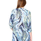 Túnica Estampada Con Pliegue Frontal La Cera Azul Amarillo