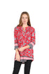 La Cera Pleat Front Printed Tunic With Border Print - La Cera