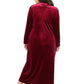 Plus Size Smocked Velour Zip Front Robe - La Cera