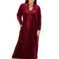 Plus Size Smocked Velour Zip Front Robe - La Cera