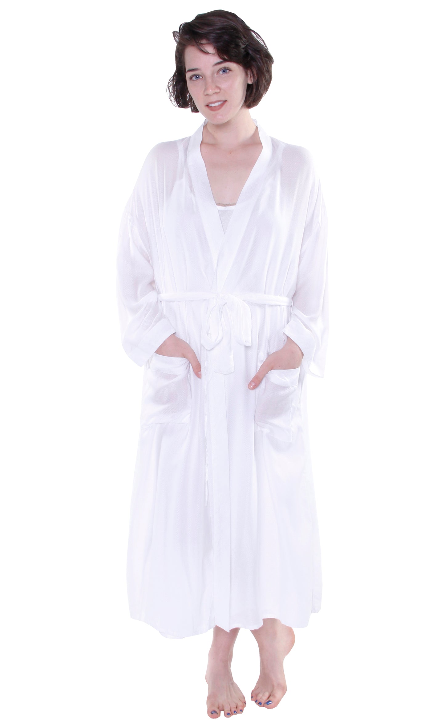 Long Sleeve Rayon Robe - La Cera