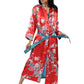 Reversible Floral Satin Robe