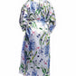Long Floral Lilac Satin Robe - La Cera