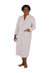 Plus Size Rose Print Minky Zip Front Fleece Robe - La Cera