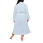 La Cera Textured Full Length Fleece Bath Robe - Plus Size - La Cera