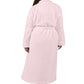 La Cera Textured Full Length Fleece Bath Robe - Plus Size - La Cera