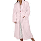 La Cera Textured Full Length Fleece Bath Robe - Plus Size - La Cera