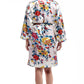 Floral Multi Colored Satin Robe - La Cera
