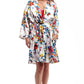 Floral Multi Colored Satin Robe - La Cera