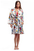 Floral Multi Colored Satin Robe - La Cera