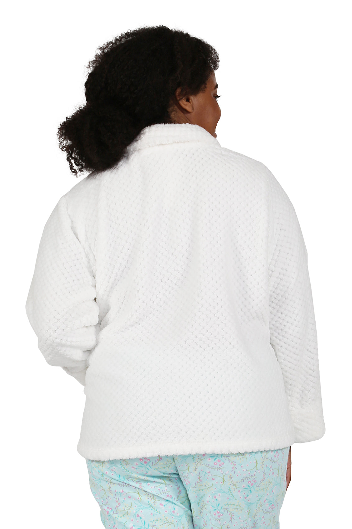 Plus Size Honeycomb Fleece Bed Jacket - La Cera