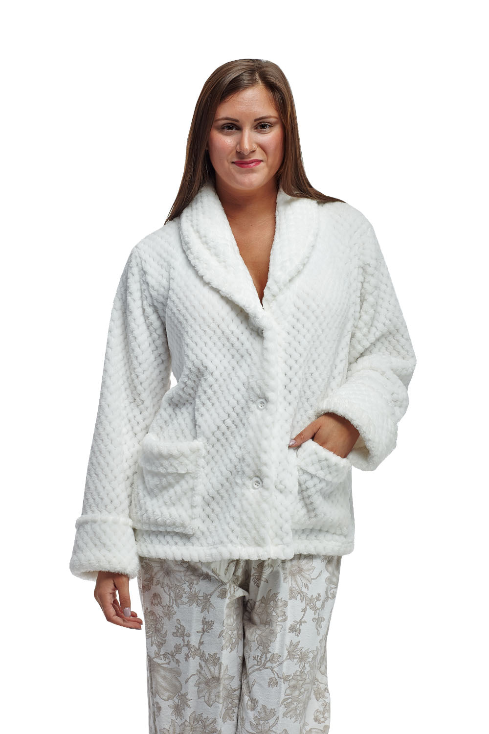 Honeycomb Fleece Bed Jacket - La Cera
