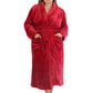 La Cera Plush Fleece Long Robe - Plus Size