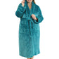 La Cera Plush Fleece Long Robe - Plus Size