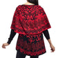 La Cera Swirl Patterned Shawl Poncho - La Cera