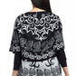 La Cera Swirl Patterned Shawl Poncho - La Cera