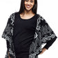 La Cera Swirl Patterned Shawl Poncho - La Cera