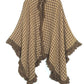 La Cera Houndstooth Split Poncho Shawl - La Cera - 2