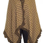 La Cera Houndstooth Split Poncho Shawl - La Cera - 1